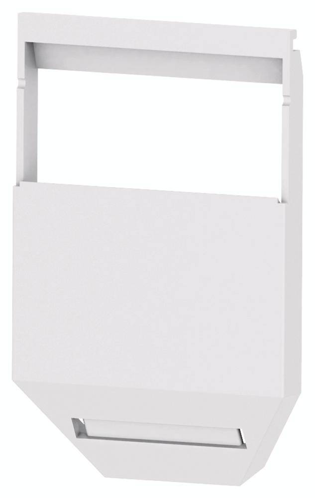 Weiße Treppenhausleuchte mit rechteckigem Design und integriertem Lichtausschnitt, geeignet für den Innenbereich.