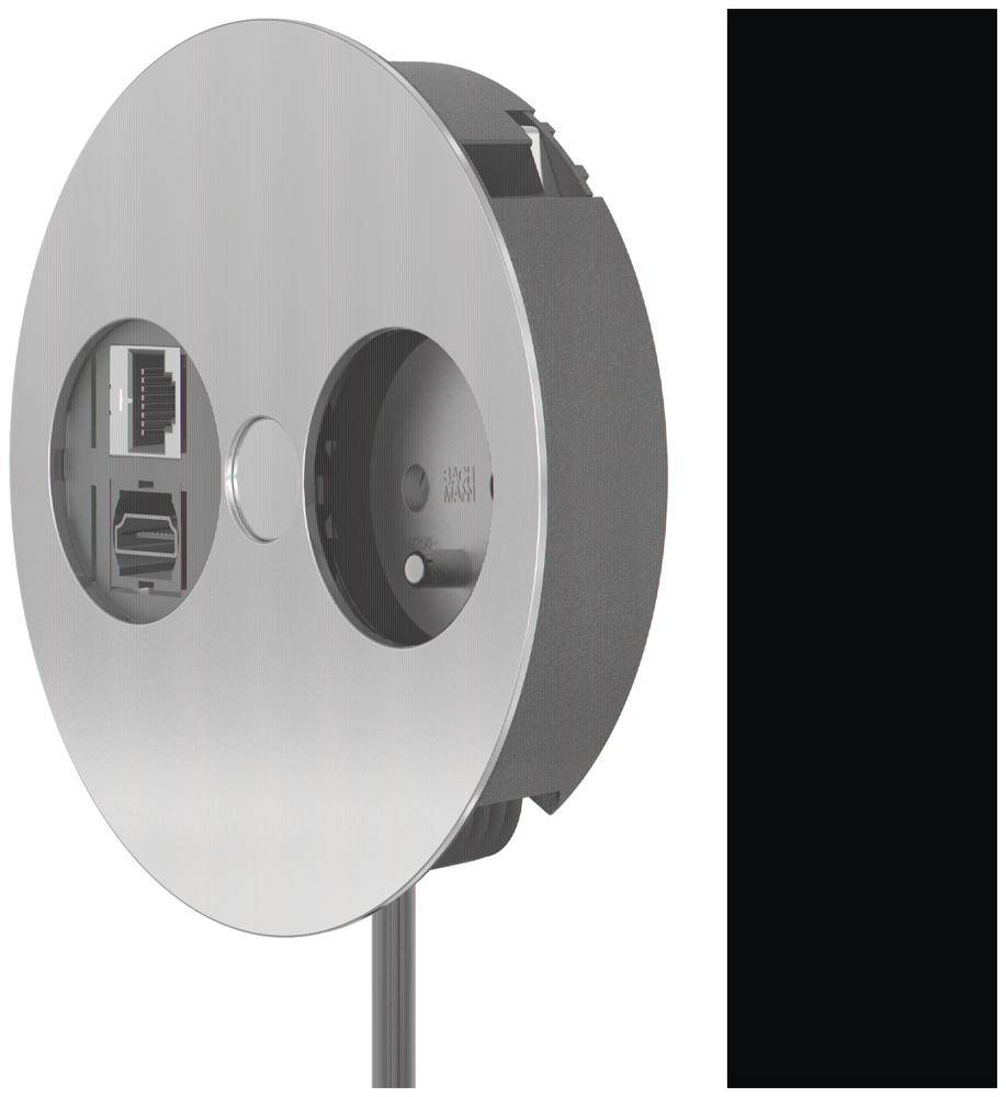 Bachmann 931.003 Unterputz-Steckdose mit USB, erhöhter Berührungsschutz, mit Cat6 Buchse IP20 Chrom