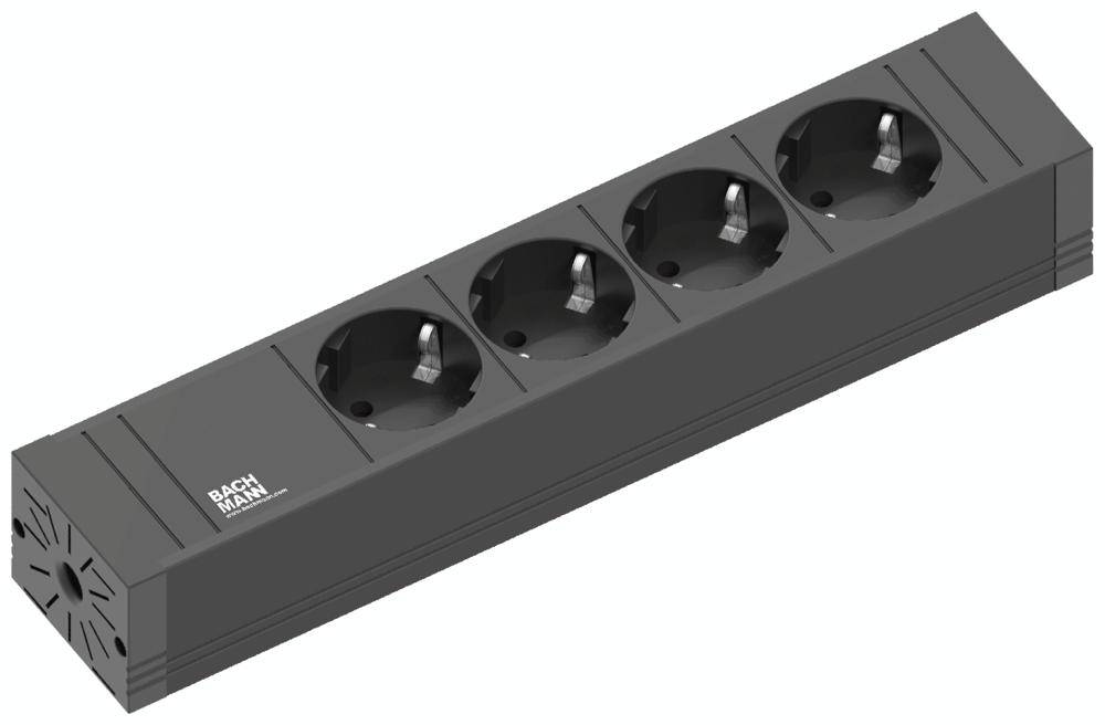 Bachmann 420.0017 Steckdosenleiste Schwarz Schutzkontakt 1 St.