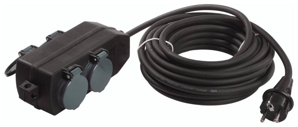 Bachmann Strom Verlängerungskabel 16 A Schwarz 10.00 m H07RN-F 3G 1,5 mm²