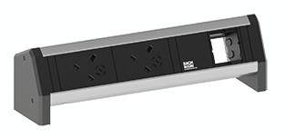 Bachmann 902.1017 Steckdosenleiste ohne Schalter Schwarz, Aluminium Schutzkontakt