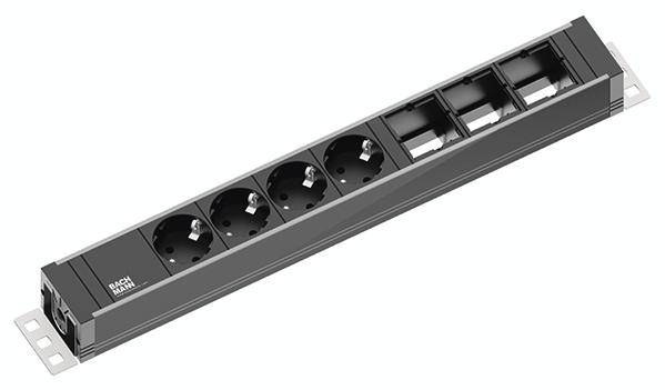 Bachmann 922.0071 Steckdosenleiste Aluminium, Schwarz Schutzkontakt 1 St.