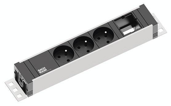 Bachmann 922.0231 Steckdosenleiste Aluminium, Schwarz Schutzkontakt 1 St.