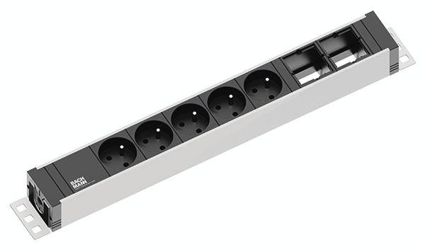 Bachmann 922.083 Steckdosenleiste Aluminium, Schwarz Schutzkontakt 1St.