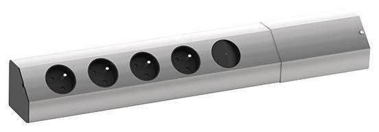 Bachmann 923.011 Steckdosenleiste mit Schalter Edelstahl Schutzkontakt 1 St.