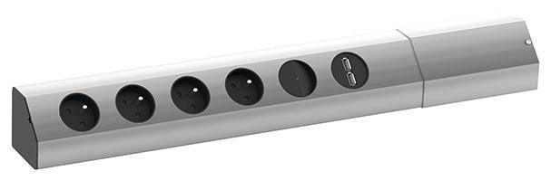 Bachmann 923.012 Steckdosenleiste mit Schalter Edelstahl Schutzkontakt 1St.