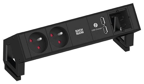 Bachmann 902.603 Steckdosenleiste ohne Schalter Schwarz FR-Stecker