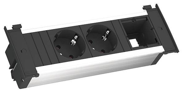 Bachmann 927.002 Steckdosenleiste Schwarz, Aluminium Schutzkontakt 1St.