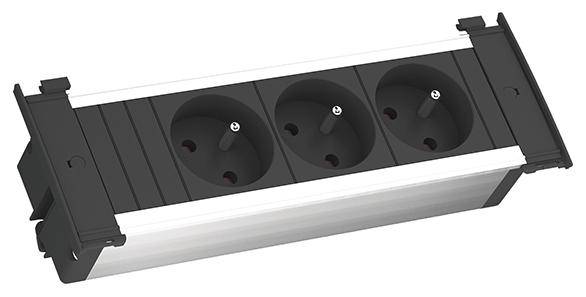 Bachmann 927.003 Steckdosenleiste Aluminium, Schwarz Schutzkontakt 1St.