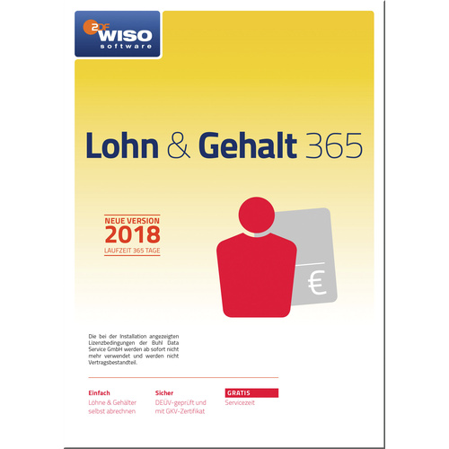 WISO Lohn & Gehalt 365 2019 Vollversion, 1 Lizenz Windows Finanz-Software