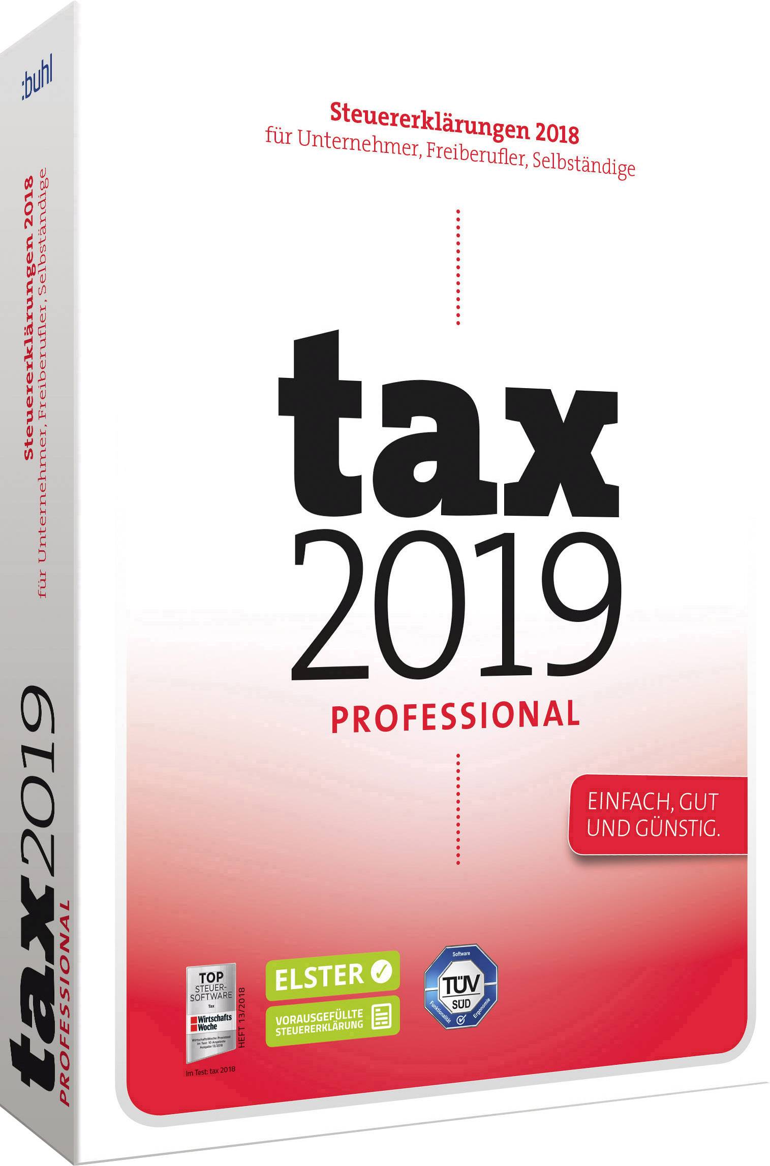WISO tax 2019 Professional Vollversion, 1 Lizenz Windows Steuer-Software
