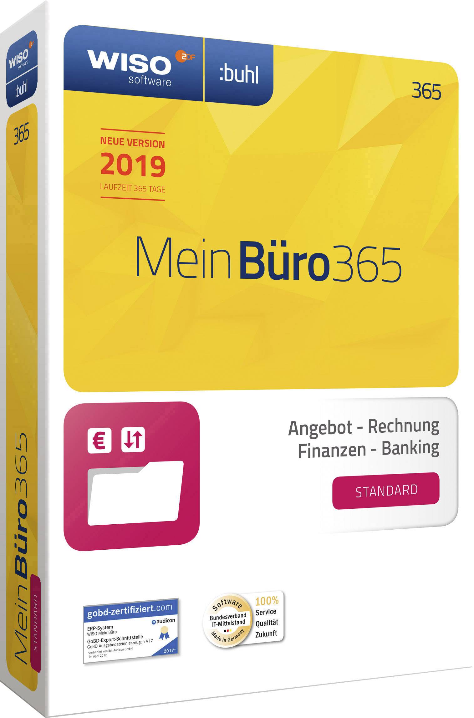 WISO Mein Büro 365 Standard Vollversion, 1 Lizenz Windows Büroorganisation