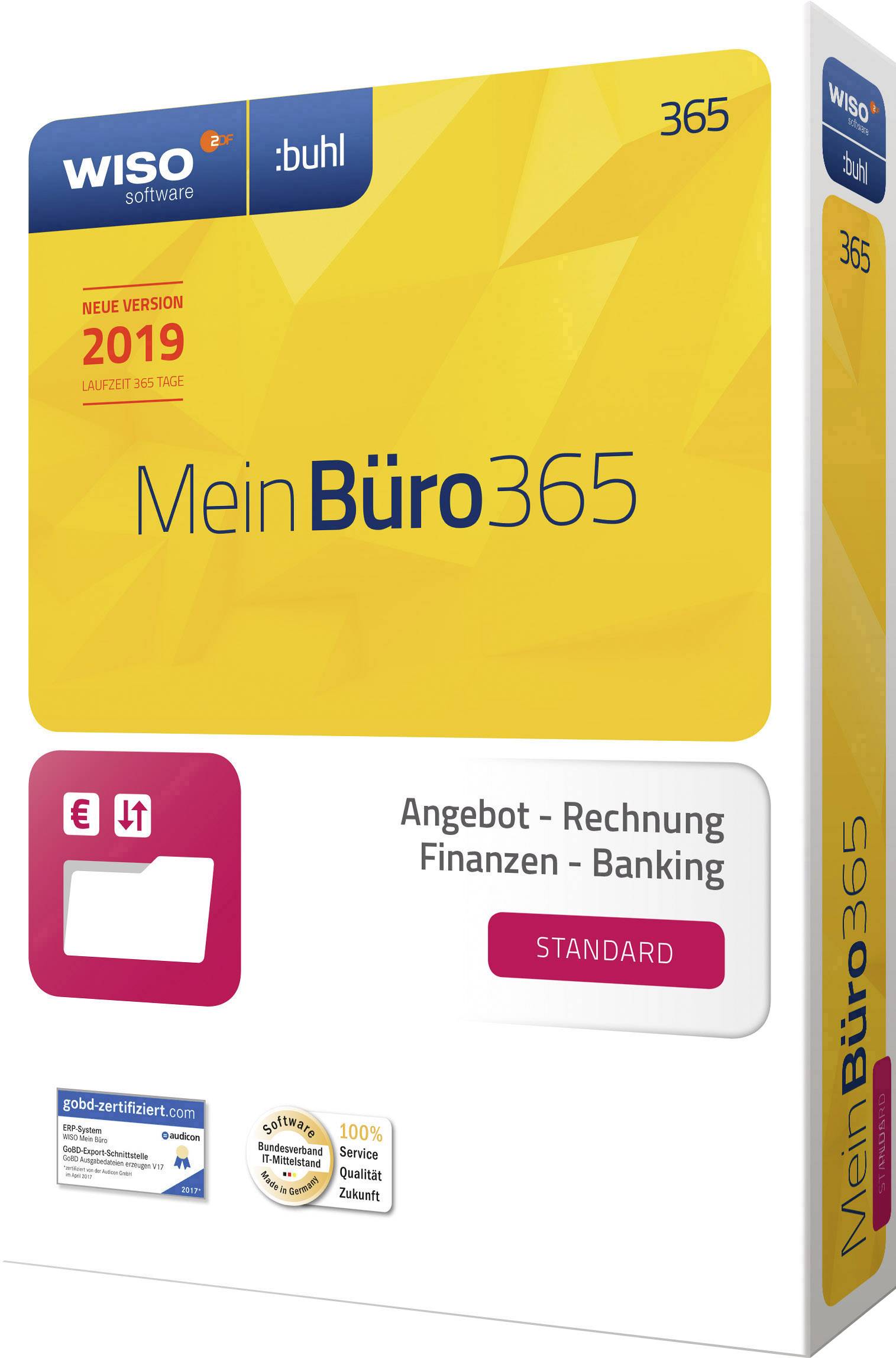 WISO Mein Büro 365 Standard Vollversion, 1 Lizenz Windows Büroorganisation