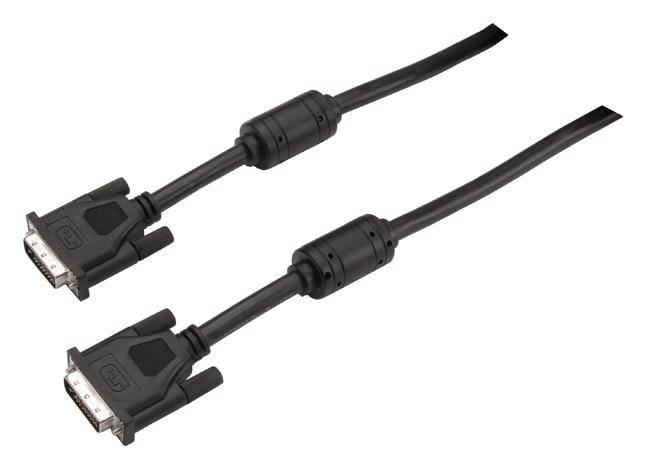 Bachmann DVI Anschlusskabel DVI-D 24+1pol. Stecker, DVI-D 24+1pol. Stecker 5.00 m Schwarz 918.018 DVI-Kabel