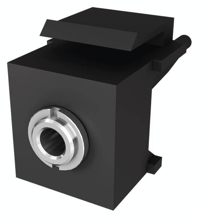 Ein schwarzes, kubisches mechanisches Bauteil mit einem zylindrischen Anschluss und einer klappbaren Abdeckung oben.