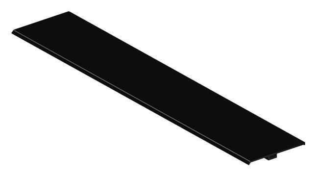 Schwarzes, rechteckiges, flaches Paneel.