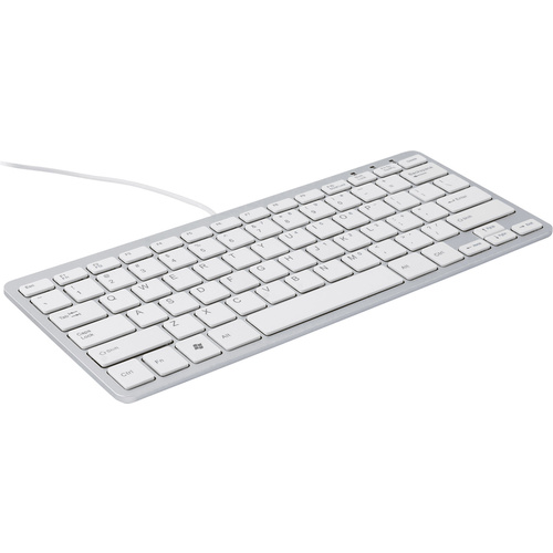 R-GO Tools Compact USB Tastatur Englisch, QWERTY Weiß Ergonomisch