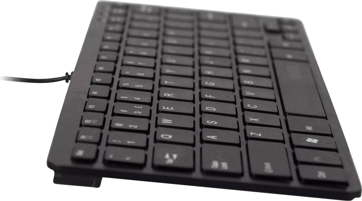 R-GO Tools Compact USB Tastatur Englisch, QWERTY Schwarz Ergonomisch