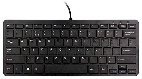 R-GO Tools Compact USB Tastatur Nordisch, QWERTY Schwarz Ergonomisch