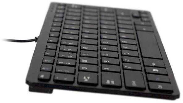 R-GO Tools Compact USB Tastatur Nordisch, QWERTY Schwarz Ergonomisch