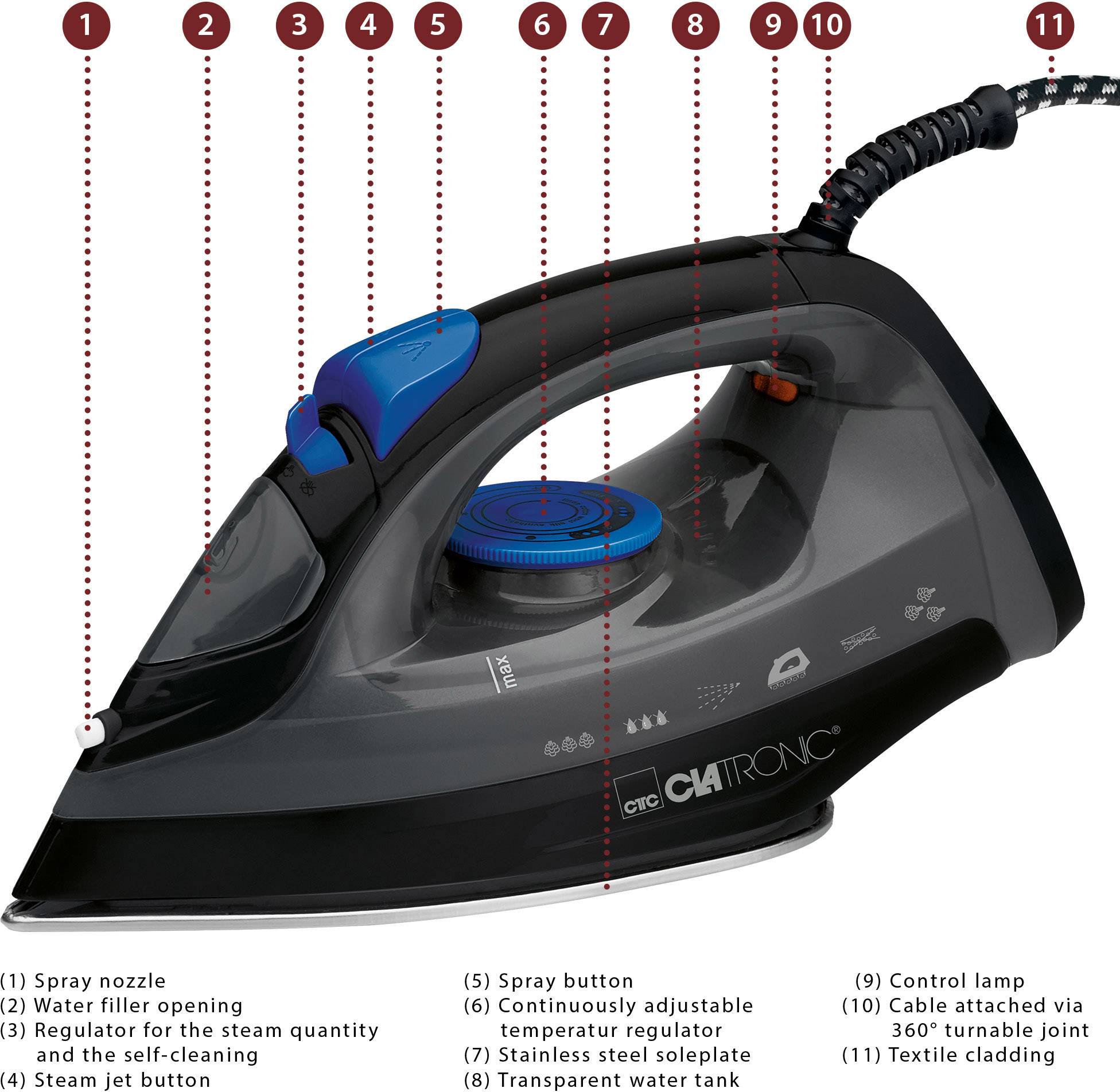 Clatronic DB 3703 Dampfbügeleisen