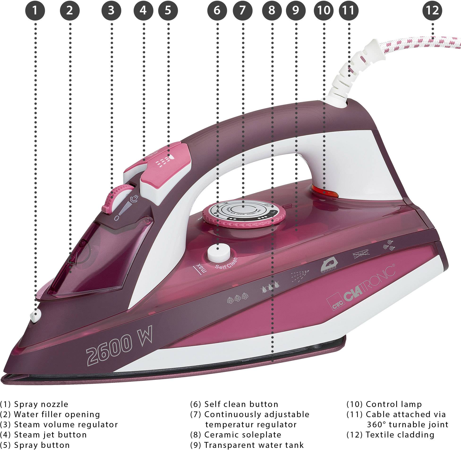 CLATRONIC DB 3705 Dampfbügeleisen