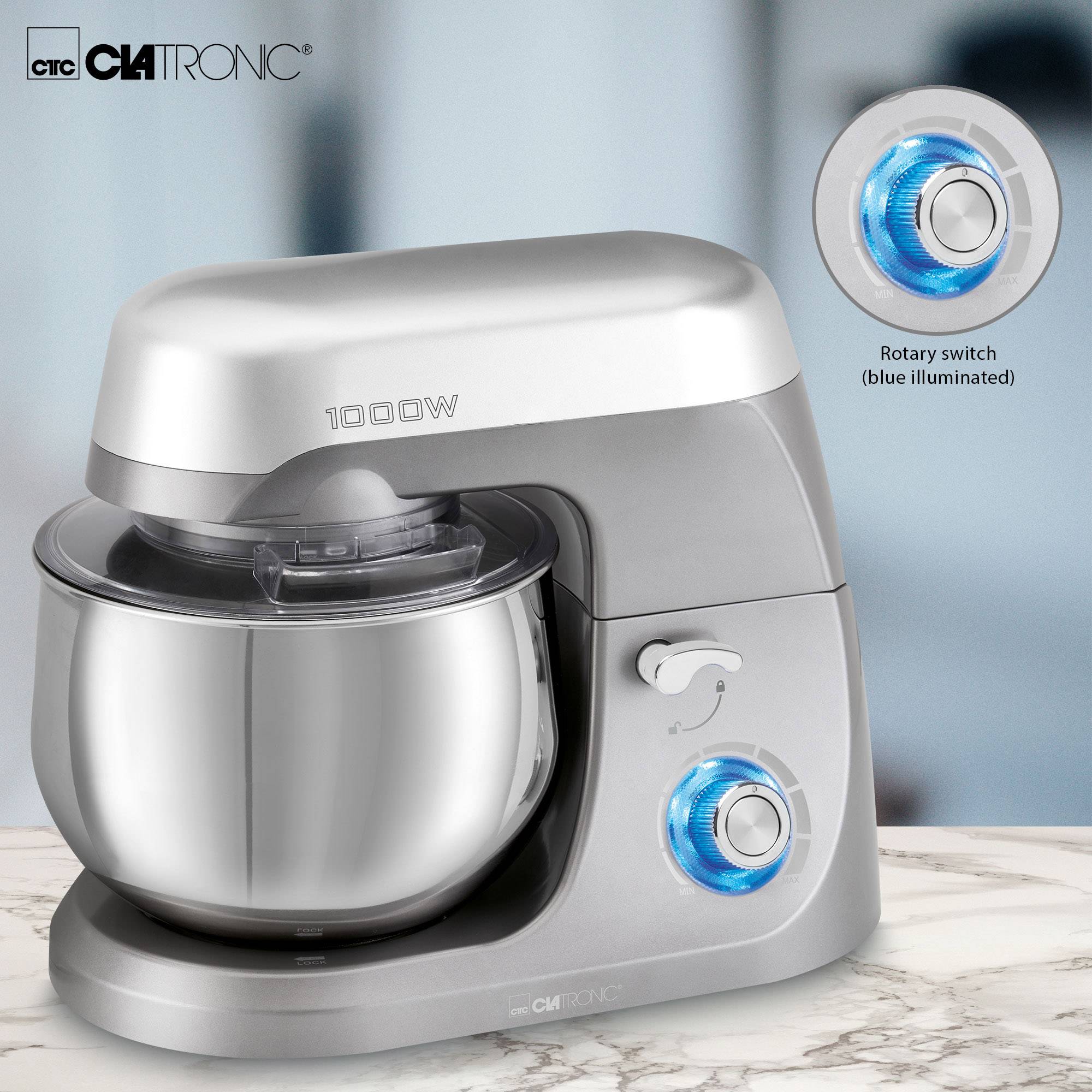 Clatronic KM 3709 Knetmaschine 1000 W Titan