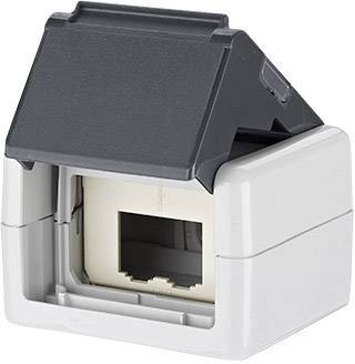 Metz Connect Netzwerkdose Aufputz Unbestückt 2 Port Grau