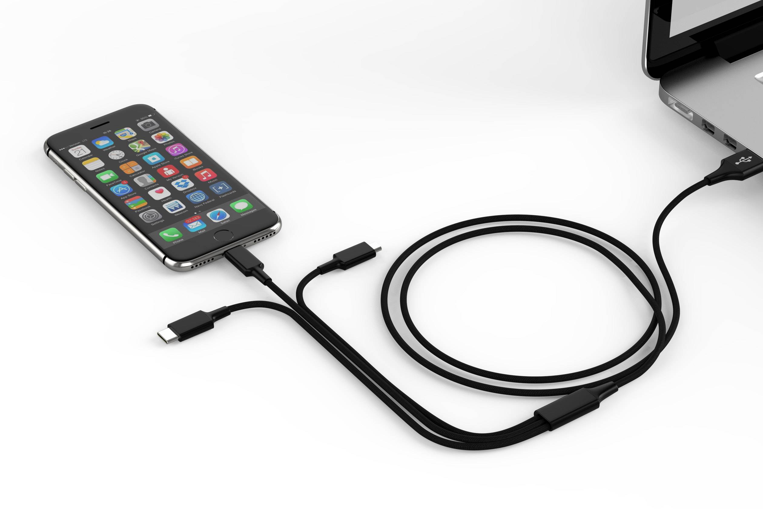 Smrter USB-Ladekabel USB 3.2 Gen1 (USB 3.0 / USB 3.1 Gen1) USB-A Stecker, USB-C® Stecker, USB-Micro