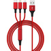 Smrter Câble de charge USB USB 3.2 Gen1 (USB 3.0) USB-A mâle, USB-C® mâle, USB-Micro-B mâle, Connecteur Lightning 1.20 m rouge