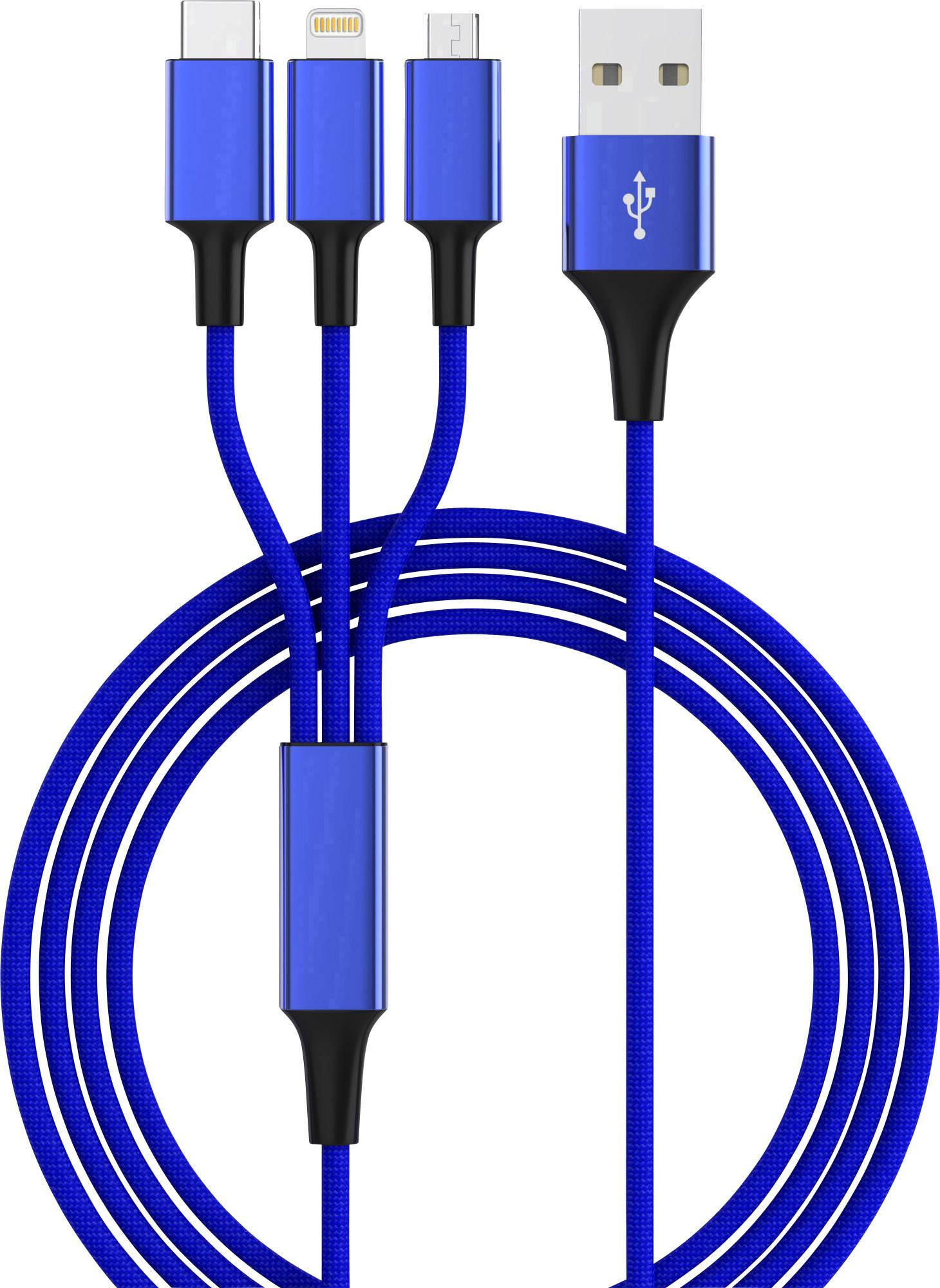 Smrter USB-Ladekabel USB 3.2 Gen1 (USB 3.0 / USB 3.1 Gen1) USB-A Stecker, USB-C® Stecker, USB-Micro-B Stecker, Apple Lightning
