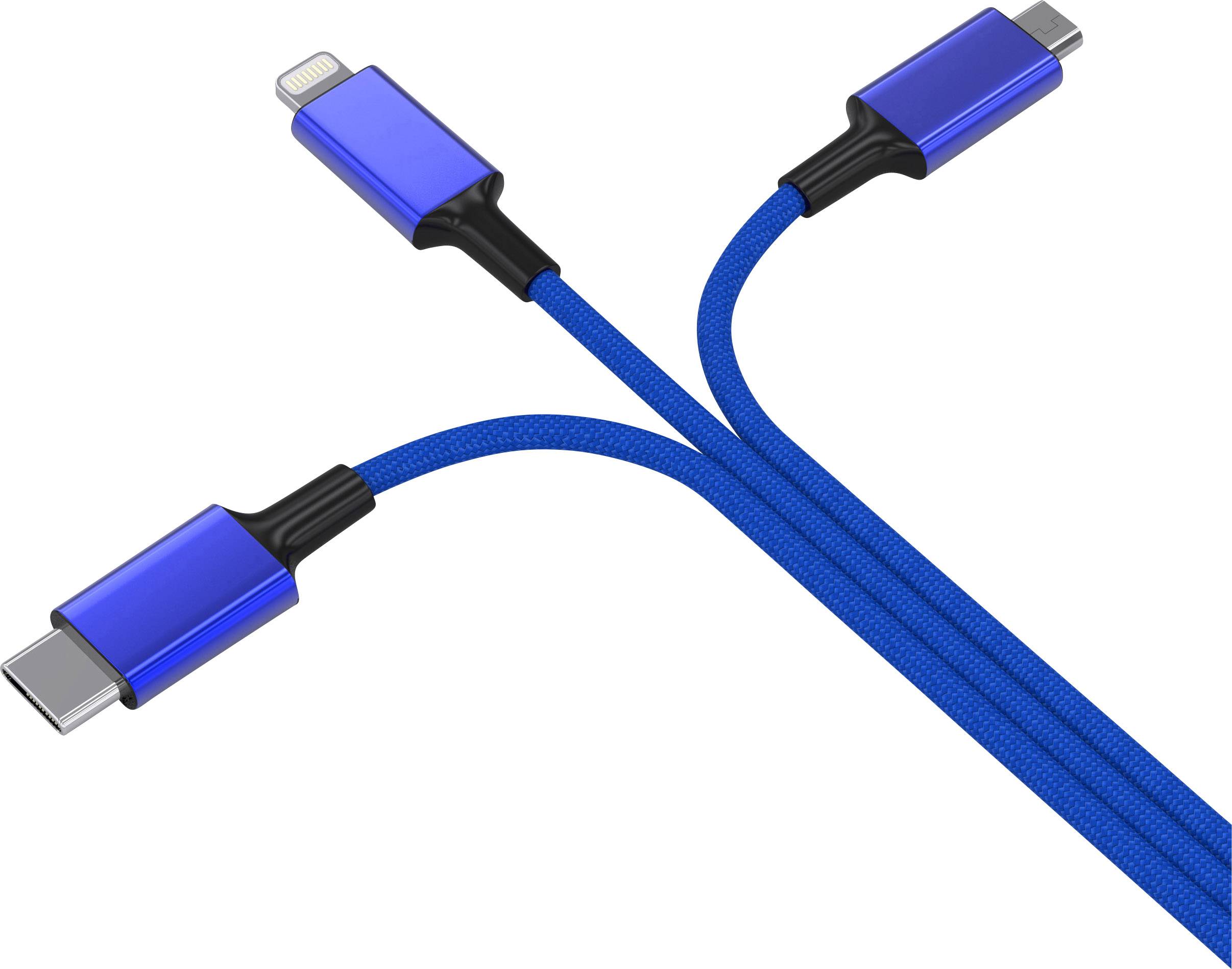 Smrter USB-Ladekabel USB 3.2 Gen1 (USB 3.0 / USB 3.1 Gen1) USB-A Stecker, USB-C® Stecker, USB-Micro-B Stecker, Apple Lightning