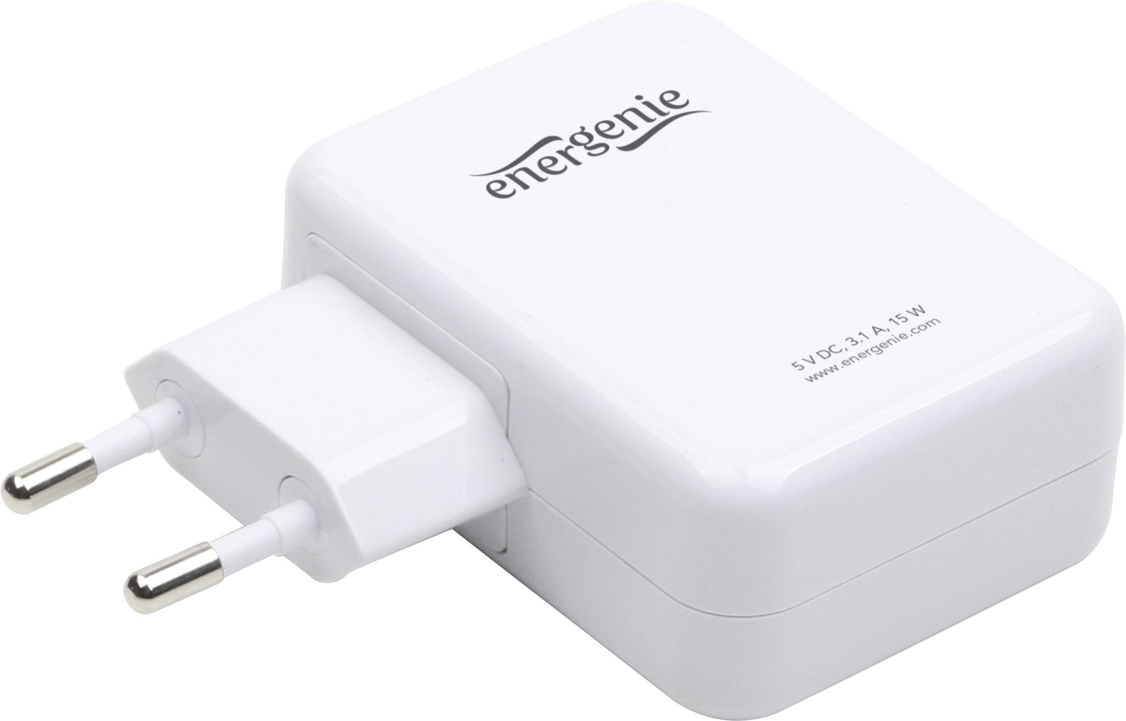 Energenie Uni-4-fach USB Ladegerät 15 W USB Weiß Steckdose