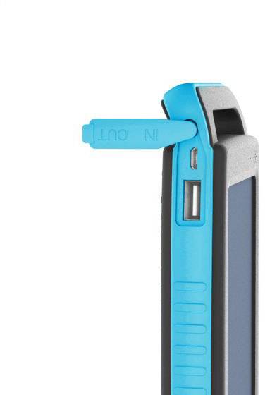 Zusatzakku XLayer Powerbank PLUS Solar Black/Blue 15.000 mAh