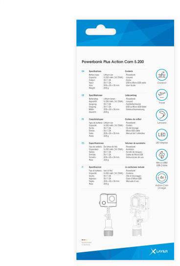 Xlayer Plus Action Powerbank 5200 mAh  Li-Ion  Schwarz