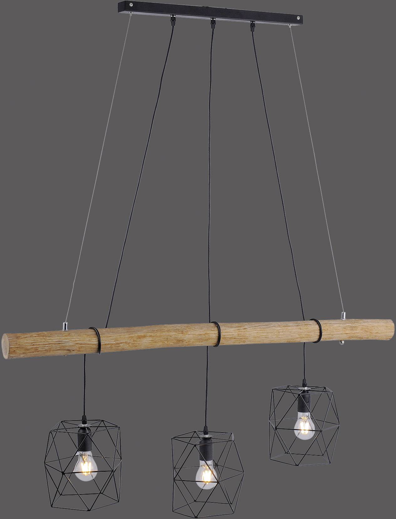 LeuchtenDirekt Edgar 15503-18 Pendelleuchte LED E27  180 W Holz, Schwarz