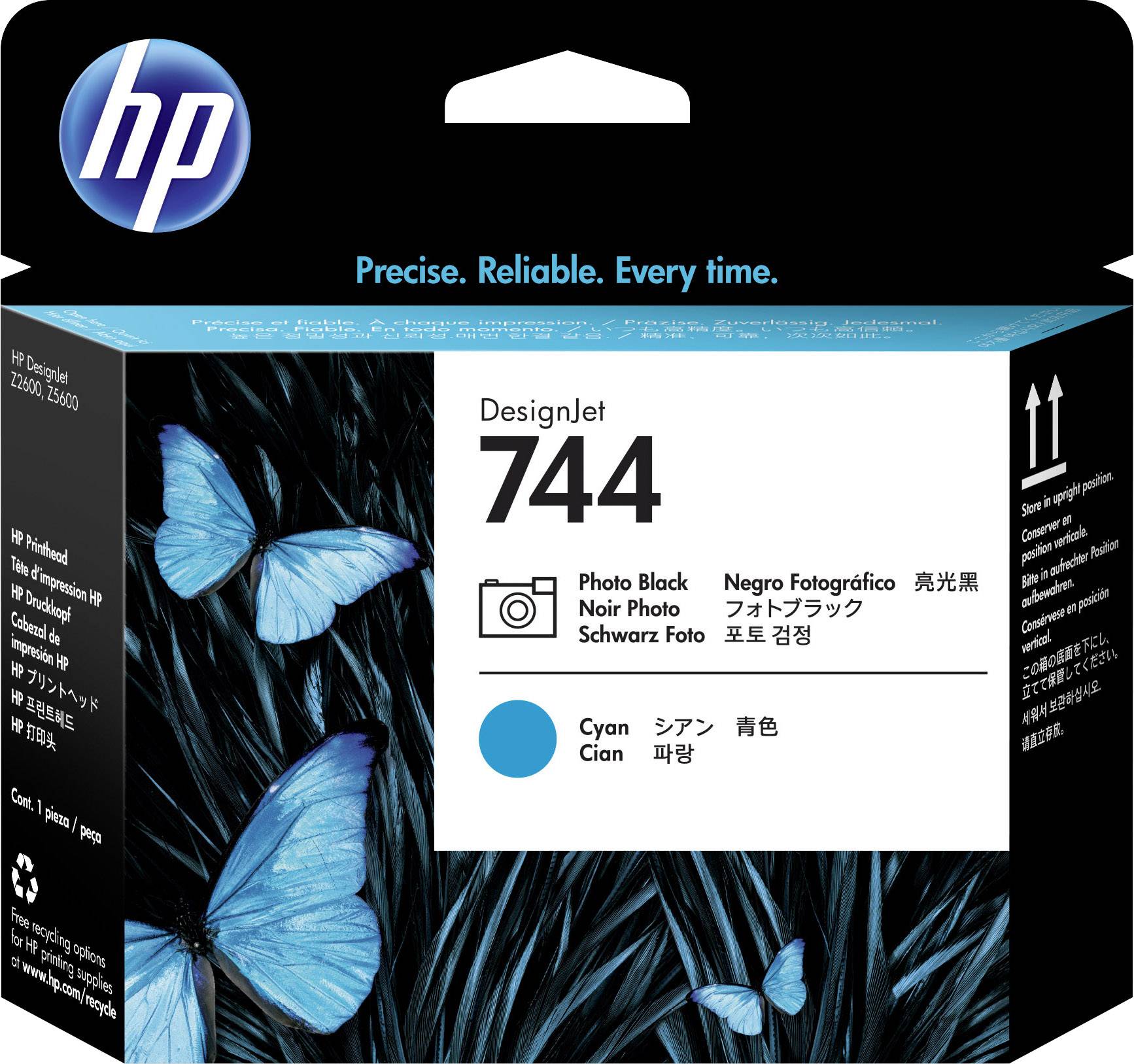 HP Tinten-Druckkopf Druckkopf 744 F9J86A Original Cyan, Photo Schwarz