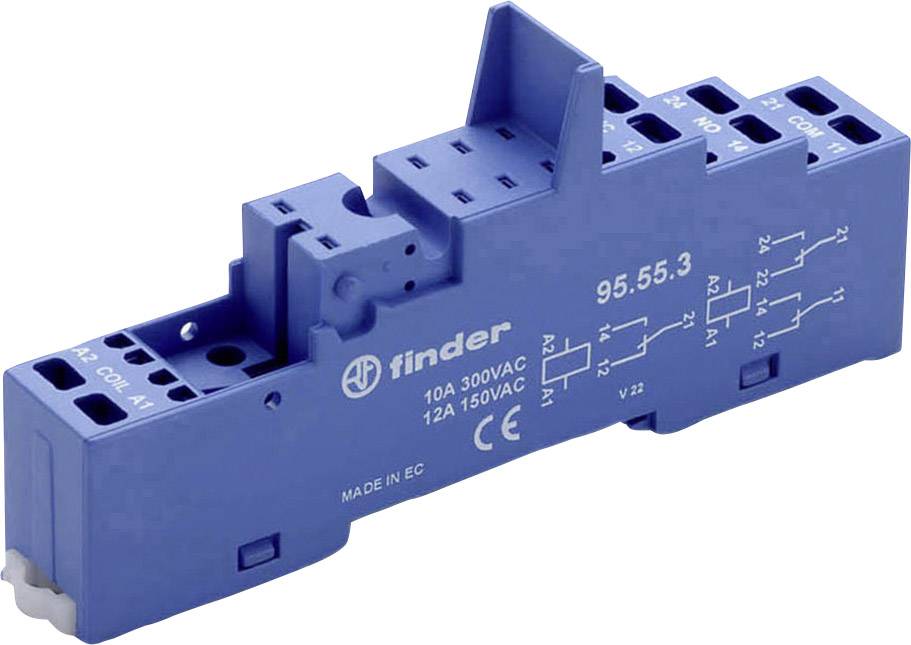 Finder 95.55.3 Relaissockel Finder 40.51, Finder 40.52, Finder 41.61, Finder 44.62 (L x B x H) 95.6 x 15.8 x 32.5 mm 1 St.