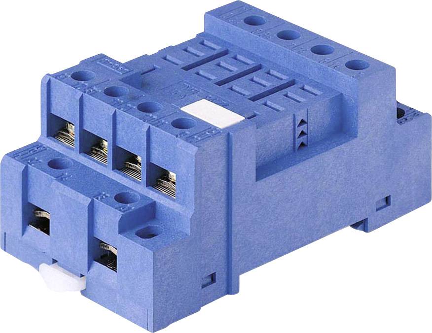 Blauer elektrischer Steckverbinder mit mehreren Anschlüssen und Klemmen, geeignet für industrielle Anwendungen.