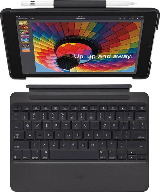 Logitech SLIM COMBO Tablet-Tastatur mit BookCover Passend für Marke: Apple iPad 9.7 (März 2017), iPad 9.7 (März 2018)