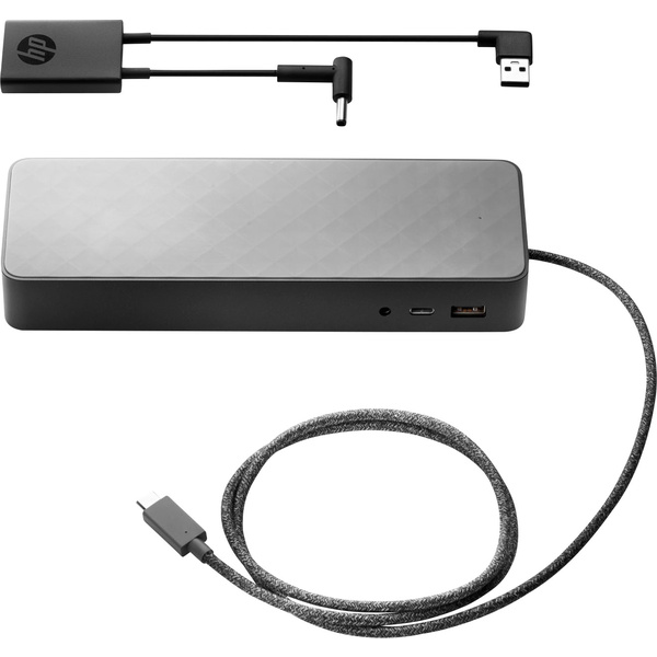 HP USB-C Universal Dockingstation + 4,5mm zu USB-Adapter Notebook Dockingstation Passend für Marke: HP ChromeBook, Elitebook