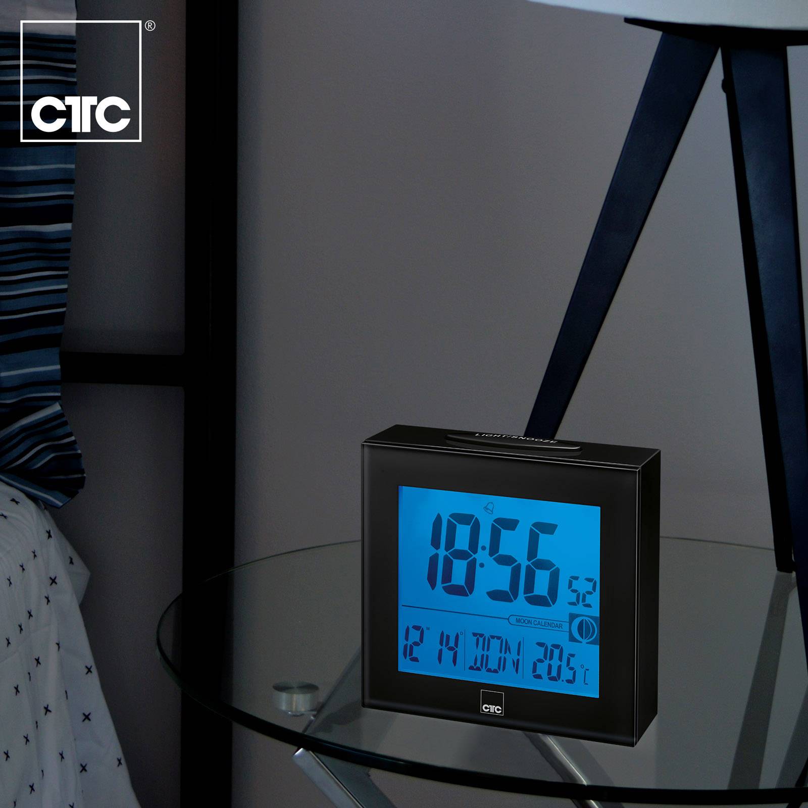 CTC 170250 Funk Funkuhr Schwarz Alarmzeiten 1