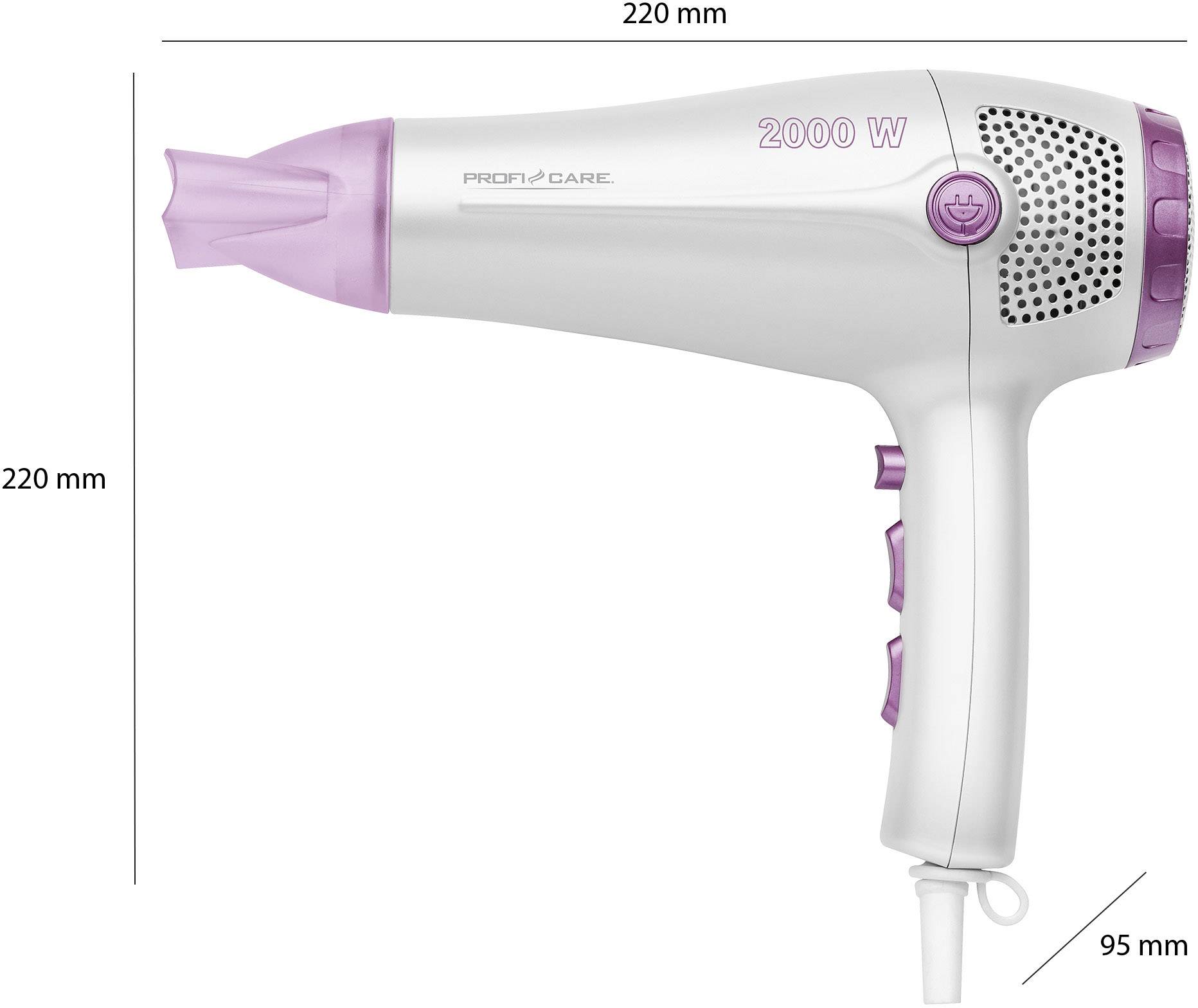 Profi-Care PC-HT 302 Haartrockner Perlmutt, Flieder
