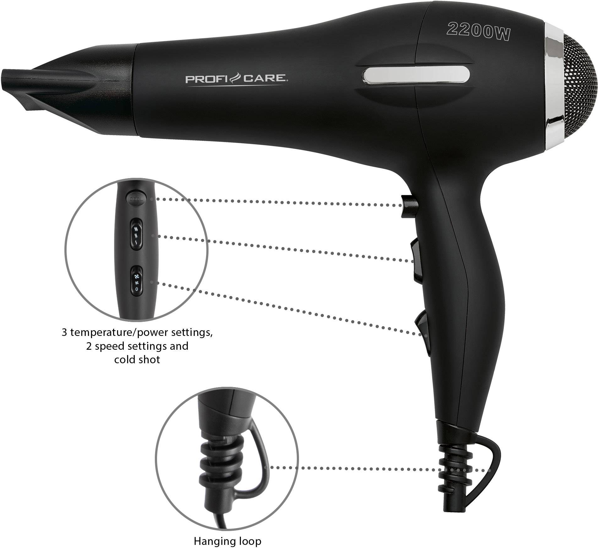 Profi-Care PC-HT 3017 Haartrockner Schwarz