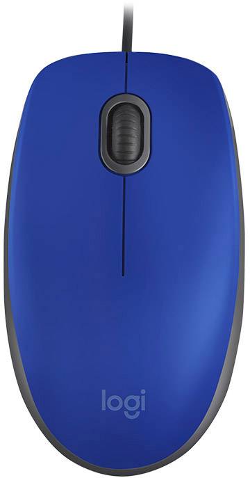 Logitech M110 SILENT Maus USB Optisch Blau 3 Tasten 1000 dpi Integriertes Scrollrad