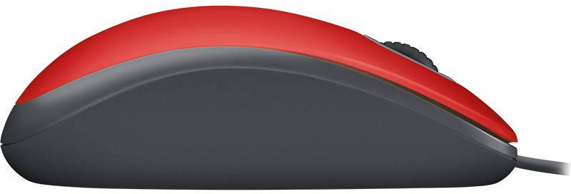 Logitech M110 SILENT Maus USB Optisch Rot 3 Tasten 1000 dpi Integriertes Scrollrad