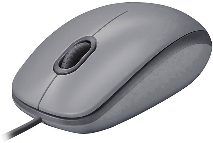 Logitech M110 SILENT Maus USB Optisch Grau 3 Tasten 1000 dpi Integriertes Scrollrad