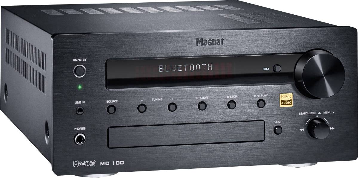 Magnat MC 100 Stereo Receiver 2x35 W Schwarz Bluetooth®, DAB+, High-Resolution Audio, USB, WLAN