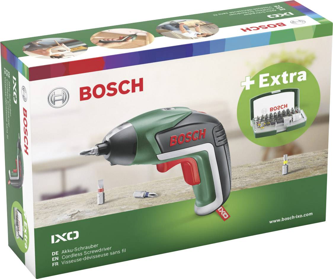 Bosch Home and Garden IXO V 06039A800S Akku-Schrauber 3.6 V 1.5 Ah Li-Ion inkl. Akku, mit Zubehör