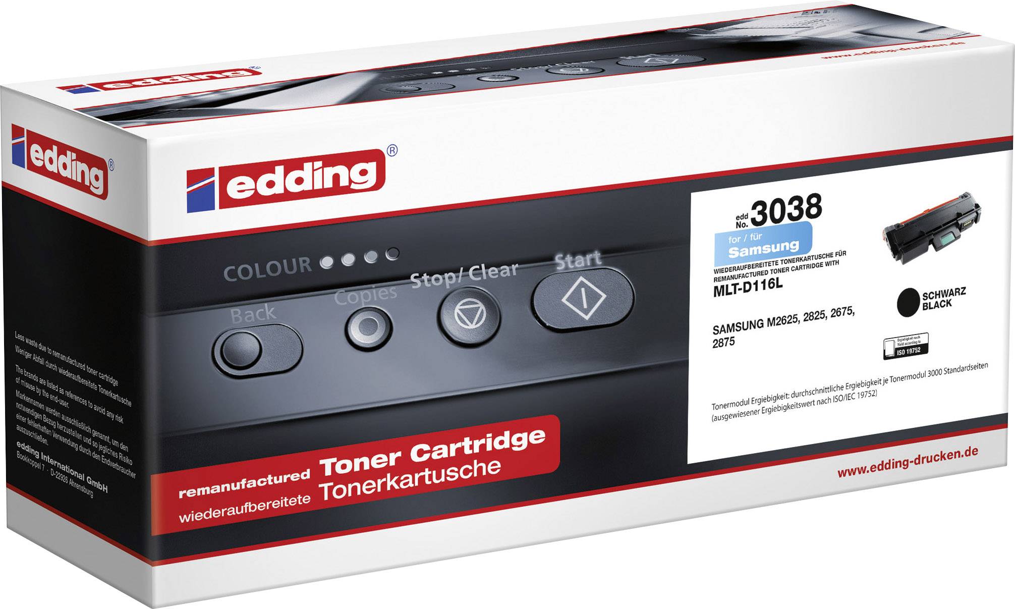 Edding Toner ersetzt Samsung MLT-D116S, MLT-D116L Kompatibel Schwarz 3000 Seiten 3038 18-303